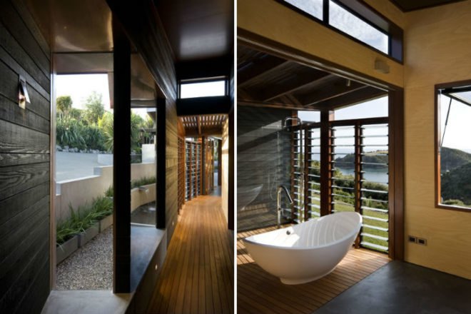 Owhanake Bay House, Strachan Group Architects, outdoor living, new zealand, eco home, green home,
