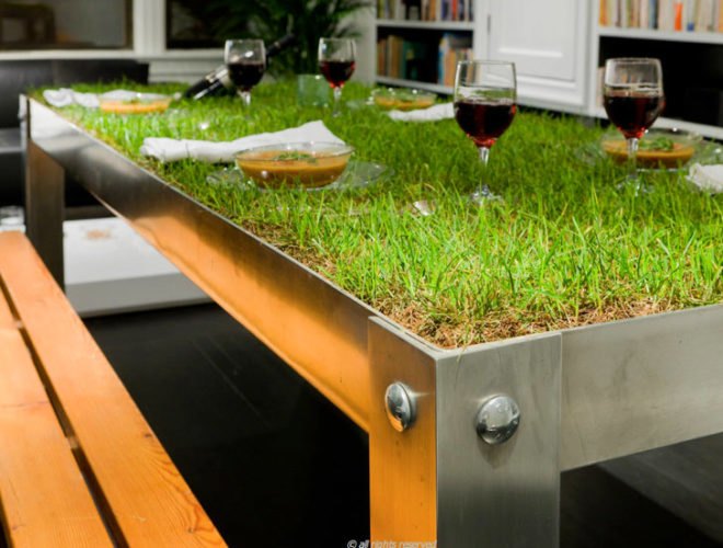 picNYC table, haiko cornelissen architecten, grass table, living furniture, green interiors, green furniture, sustainable furniture, green design, sustainable design, grass furniture, voos furniture, planter table, wanted design, new york design week, ny design week 2012