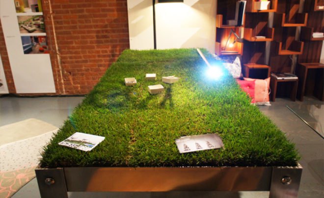 picNYC table, haiko cornelissen architecten, grass table, living furniture, green interiors, green furniture, sustainable furniture, green design, sustainable design, grass furniture, voos furniture, planter table, wanted design, new york design week, ny design week 2012