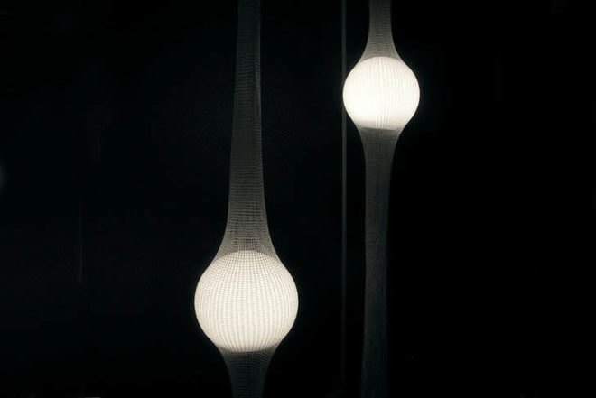 Ryosuke Fukusada, LED, Poly-net, Net Lamps, Ernesto Neto, testicles, genitalia art, Green Lighting, energy efficiency