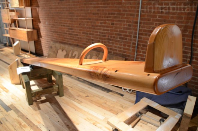 SI Progress, see-saw, Nikolai Moderbacher, 12x12, wanted design, reclaimed wood, reclaimed nyc building wood, sustainable furniture, green furniture, new york design week, nyc design week 2012, sustainable design, green design