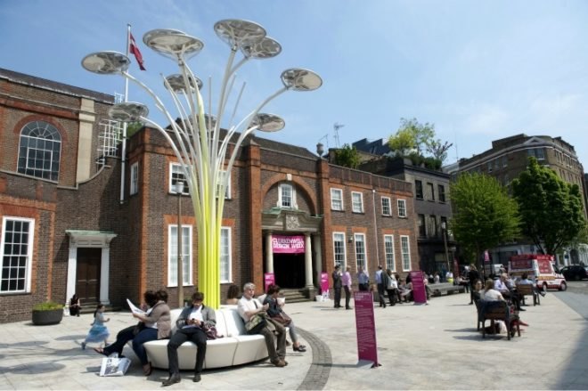 ross lovegrove, solar tree, clerkenwell design week, sustainable art, solar artwork, solar design, artemide, solar panels