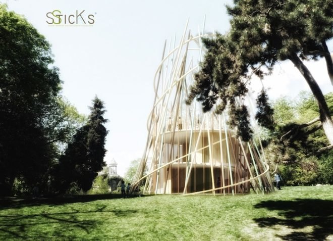 Djuric Tardio, Sticks, kindergartens, bioclimatic design, prefabricated design, modular design, small footprint, green design, sustainable design, eco-design, urban parks, planning law, Paris, sustainable development, natural materials