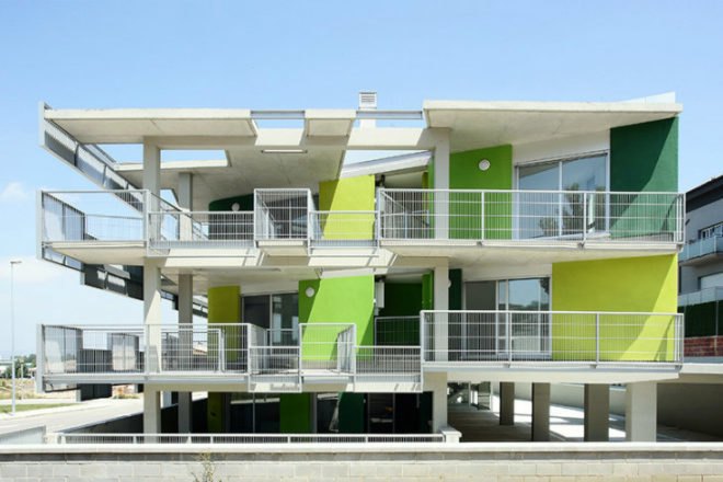 Santa Eugenia Housing, balio Rull ADD, santa eugenia de berga, spain, social housing, brise soleil, daylighting, sun shade