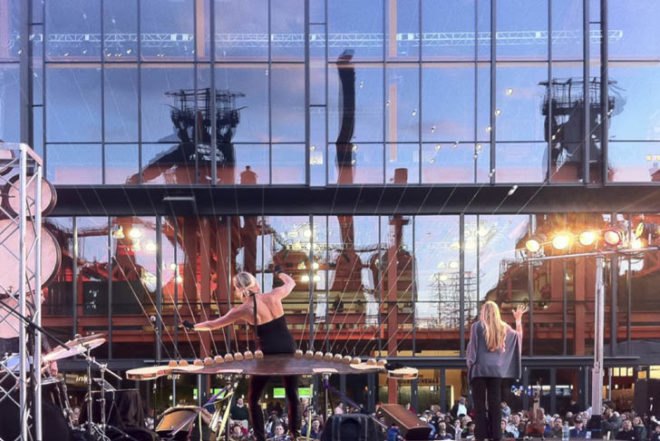 ArtsQuest Center, Spillman Farmer Architects, pre-cast concrete panels, glass, steel, International Orange, Pennsylvania, Bethlehem Corporation, arts center, culture hub, Architecture, Art, recycled building