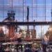 ArtsQuest Center, Spillman Farmer Architects, pre-cast concrete panels, glass, steel, International Orange, Pennsylvania, Bethlehem Corporation, arts center, culture hub, Architecture, Art, recycled building