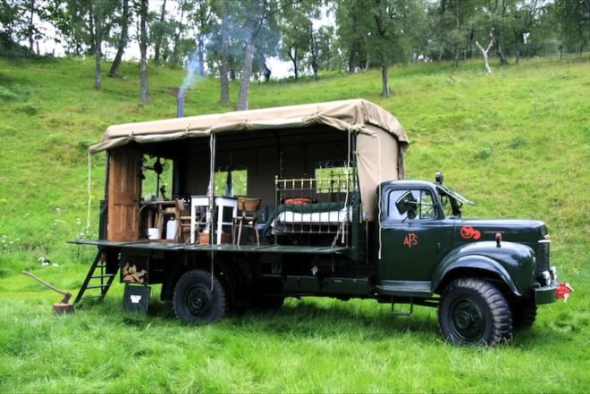 The Beer Moth, eco-travel, eco-tourism, design, recycled materials, adaptive reuse, green design, sustainable design, eco design, refurbished fire truck, Canopy & Stars, Inshriach House, recycled materials