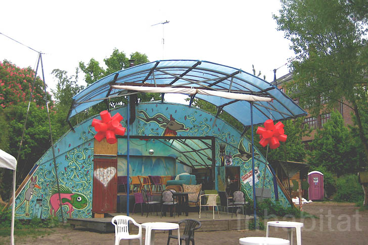 Berlin,Wagendorf Lohmühle, Caravan Village, experimental architectural, vermicompost, compost, rain water collection system, clothes recycling, art, recycled materials, caravan, kreuzberg, Prefab Housing, Architecture, Urban design social design, Renewable Energy Recycling / Compost, Botanical,