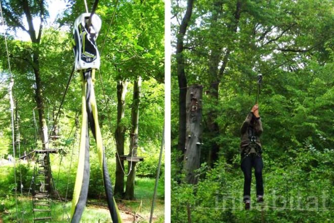 Waldhochseilgarten, Botanical, Zero energy, Landscape Architecture, berlin, Edelrid SmartBelay System, Volkspark Jungfernheide, climbing circuits, harness, treetops