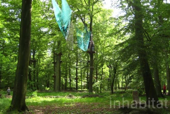 Waldhochseilgarten, Botanical, Zero energy, Landscape Architecture, berlin, Edelrid SmartBelay System, Volkspark Jungfernheide, climbing circuits, harness, treetops