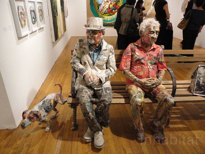 green design, eco design, sustainable design, Pulse New York Art Fair, Mike Weiss Gallery, Will Kurtz, Recycled newspapers, recycled sculptures, recycle art, Duane Hanson
