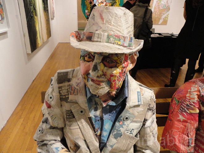 green design, eco design, sustainable design, Pulse New York Art Fair, Mike Weiss Gallery, Will Kurtz, Recycled newspapers, recycled sculptures, recycle art, Duane Hanson
