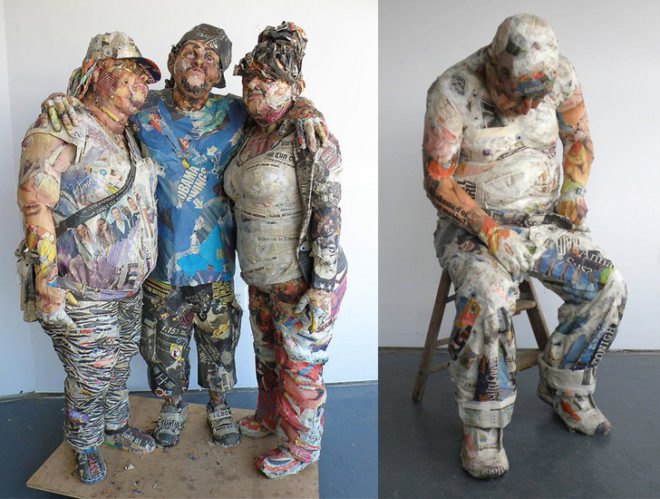 green design, eco design, sustainable design, Pulse New York Art Fair, Mike Weiss Gallery, Will Kurtz, Recycled newspapers, recycled sculptures, recycle art, Duane Hanson
