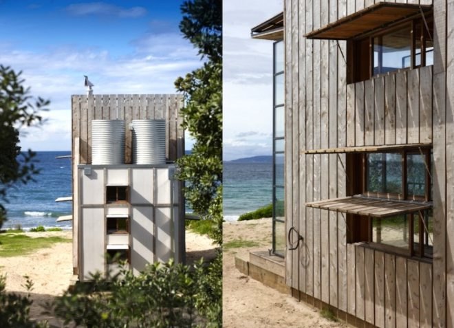 Crosson Clarke Carnachan Architects, Whanapoua Sled house, sleds, beach, New Zealand, natural materials, grey water recycling, rising seas, climate change, green design, sustainable design, eco-design, modular design