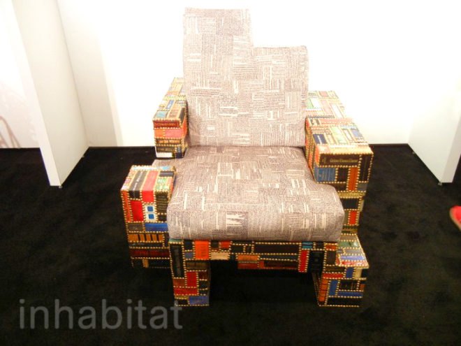 green furniture, Benjamin Rollins Caldwell, BRC Designs, design week, eco design, green design, ICFF, new york design week, sustainable design, international contemporary furniture fair, spineless chair, book chair, chair made out of old books, chair made out of book spines, recycled furniture