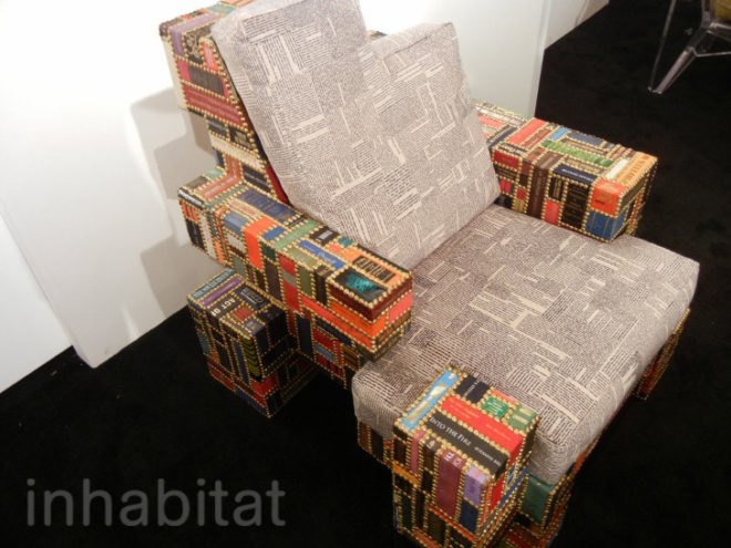 green furniture, Benjamin Rollins Caldwell, BRC Designs, design week, eco design, green design, ICFF, new york design week, sustainable design, international contemporary furniture fair, spineless chair, book chair, chair made out of old books, chair made out of book spines, recycled furniture