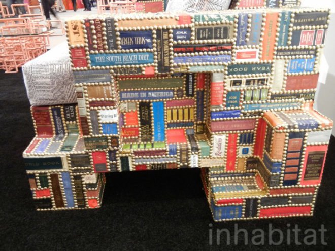 green furniture, Benjamin Rollins Caldwell, BRC Designs, design week, eco design, green design, ICFF, new york design week, sustainable design, international contemporary furniture fair, spineless chair, book chair, chair made out of old books, chair made out of book spines, recycled furniture