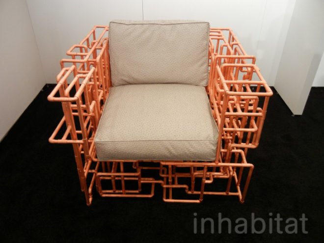“green furniture”, Benjamin Rollins Caldwell, BRC Designs, design week, eco design, green design, ICFF, new york design week, sustainable design, international contemporary furniture fair, pipe table, recycled pipe chair, recycled pipe table, copper pipe table