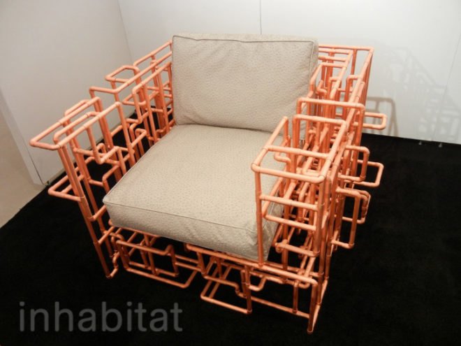“green furniture”, Benjamin Rollins Caldwell, BRC Designs, design week, eco design, green design, ICFF, new york design week, sustainable design, international contemporary furniture fair, pipe table, recycled pipe chair, recycled pipe table, copper pipe table