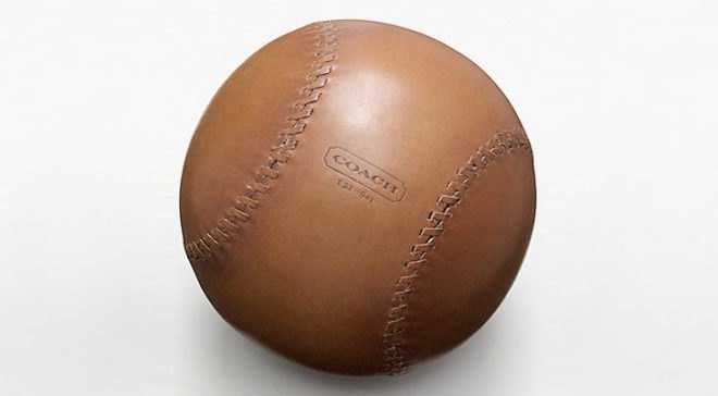 Coach, eco friendly leather bags, recycled baseball gear, eco friendly leather accessories, recycled materials, The Baseball Heritage Collection,The Baseball Heritage Collection by coach, coach limited-edition men’s wallets