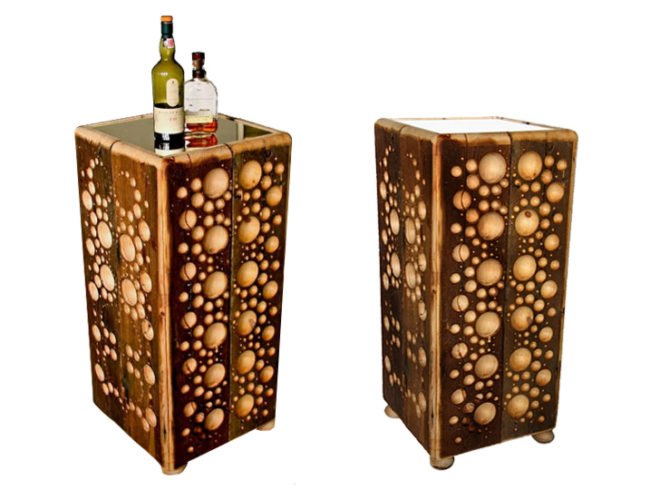 green design, eco design, sustainable design, Fiyel Levent, 12 x 12 Contest, Mars Bar NYC, reclaimed wood, CBGB, Bowery, East Village, upcycled furniture