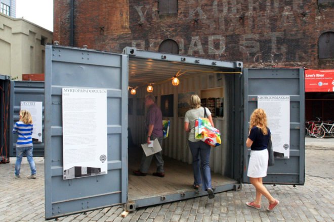 photoville, united photo industries, photo pods, shipping container village, brooklyn bridge park, shipping container art gallery