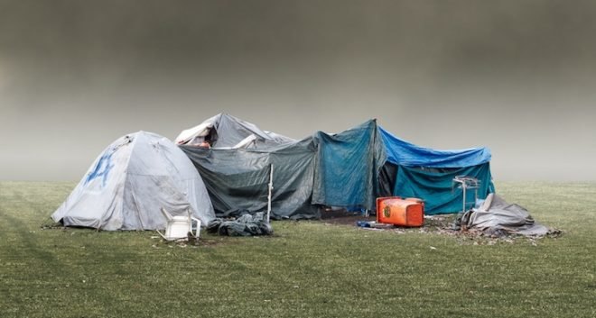 Frank Bayh & Steff Rosenberger-Ochs, tent city, recycled materials, found objects, makeshift homes, temporary structures, protests, stuttgart 21, germany, railway, urban design, green design, sustainable design, eco-design, shipping pallets, tents, temporary housing