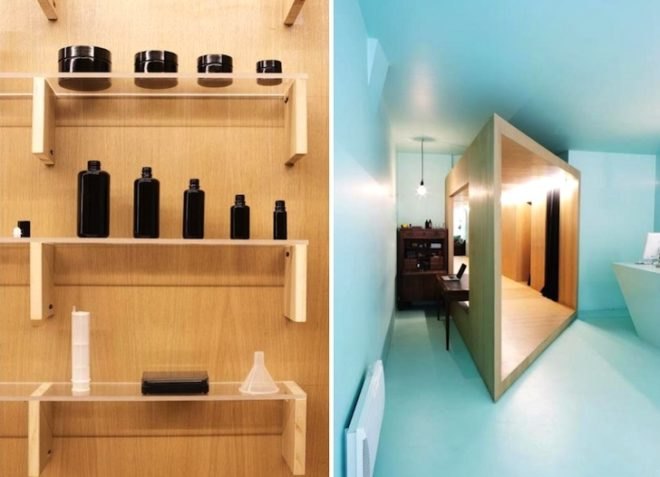 F R E A K S freearchitects, Heliocosm, natural cosmetics, Paris, green renovation, timber, minimalist, recycled materials, organic cosmetics, green design, sustainable design, eco-design