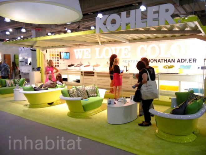 “green furniture”, design week, eco design, green design, ICFF, International Contemporary Furniture Fair, new york design week, recycled furniture, sustainable design, kohler, kohler booth, kohler booth at icff, kohler shipping container, shipping container, recycled shipping container, shipping container event space, retrofitted shipping container, shipping container display