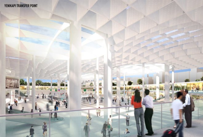MVRDV architects, aboutblank design, transit hub, archeological remains, yenikapi istanbul