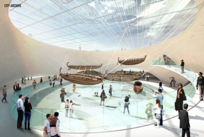 MVRDV architects, aboutblank design, transit hub, archeological remains, yenikapi istanbul
