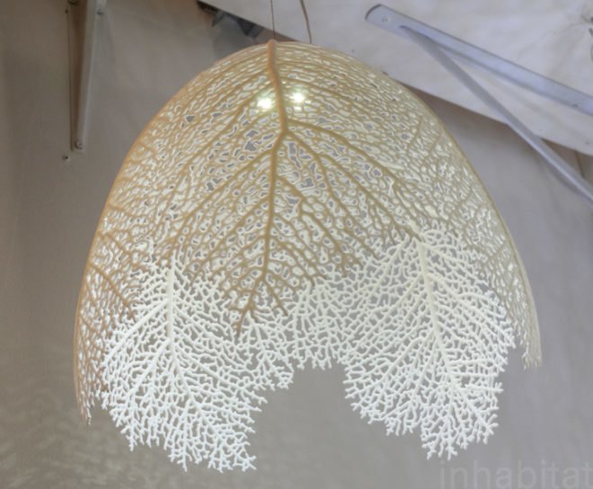 Nervous System, 3d printing, 3d printed design, icff 2012, international contemporary furniture fair, green lighting, led lighting, low-energy lighting, energy-efficient lighting, green products, green interiors, sustainable design, green design, hyphae lamp