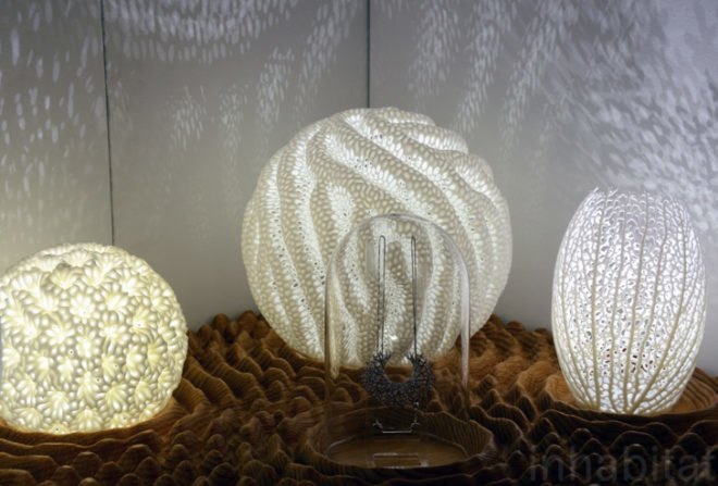 Nervous System, 3d printing, 3d printed design, icff 2012, international contemporary furniture fair, green lighting, led lighting, low-energy lighting, energy-efficient lighting, green products, green interiors, sustainable design, green design, hyphae lamp