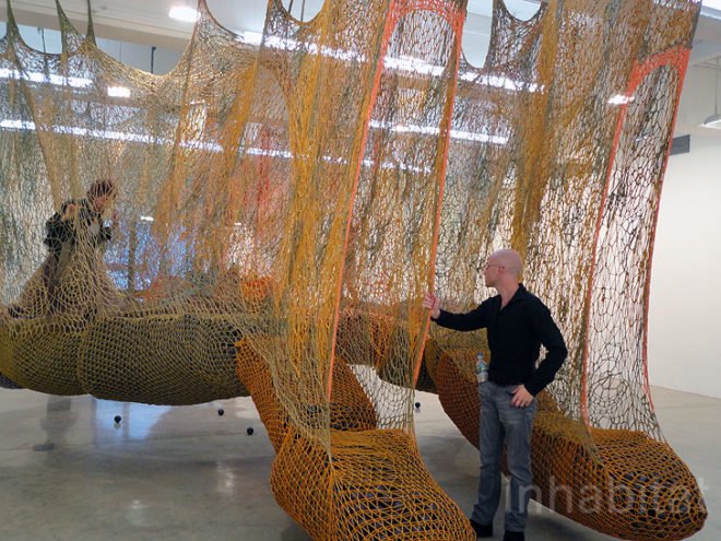 green design, eco design, sustainable design, Ernesto Neto, Tanya Bonakdar Gallery, crochet art, knit art, Slow iis Goood, guerilla knitting