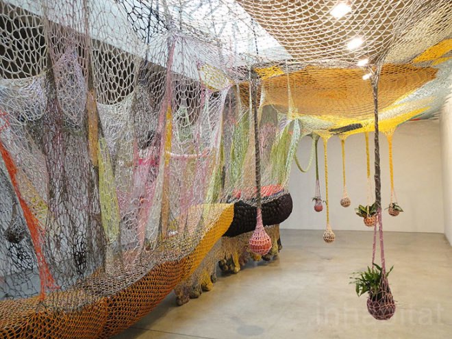 green design, eco design, sustainable design, Ernesto Neto, Tanya Bonakdar Gallery, crochet art, knit art, Slow iis Goood, guerilla knitting