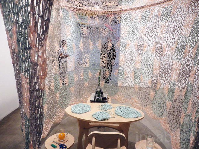 green design, eco design, sustainable design, Ernesto Neto, Tanya Bonakdar Gallery, crochet art, knit art, Slow iis Goood, guerilla knitting