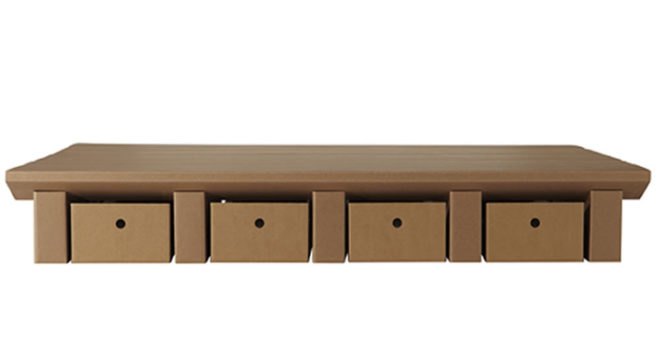 Karton, furniture, cardboard furniture, Australia, Paperpedic Bed, cardboard bed, cardboard, cardboard drawers, recyclable furniture