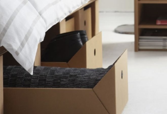 Karton, furniture, cardboard furniture, Australia, Paperpedic Bed, cardboard bed, cardboard, cardboard drawers, recyclable furniture