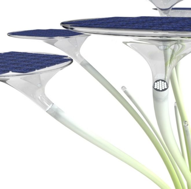 ross lovegrove, solar tree, clerkenwell design week, sustainable art, solar artwork, solar design, artemide, solar panels