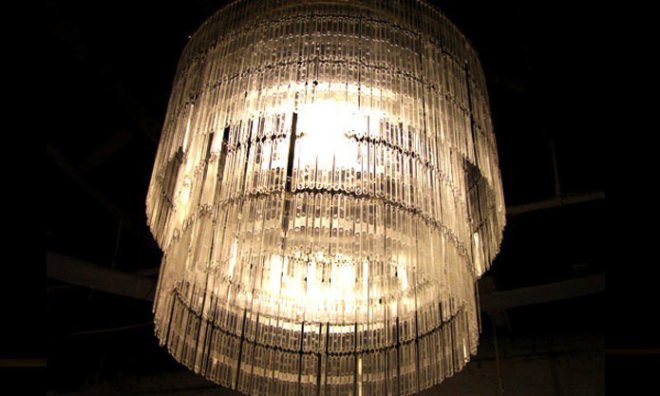 Studio Verissimo Spoon Chandelier, recycled coffee stirrer lamp, recycled materials, coffee spoon chandelier, green lamp, sustainable lamp, led bulb, led lamp, low-energy lighting, sustainable design, green design, Philips AmbientLED Bulbs, Energy efficient light bulbs, energy efficient lighting, designer lighting, designer lamps, environmentally friendly lighting, eco friendly lighting