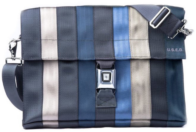 u.s.e.d, recycled seatbelt bags, recycled materials, seatbelt bags, green design, sustainable design, used bags, eco fashion, sustainable style, eco accessories, eco bags, recycled bags