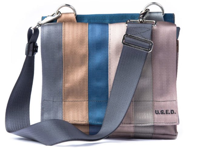 u.s.e.d, recycled seatbelt bags, recycled materials, seatbelt bags, green design, sustainable design, used bags, eco fashion, sustainable style, eco accessories, eco bags, recycled bags