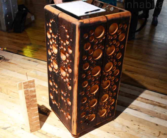 Vice Box, Fiyel Levent, 12x12, wanted design, reclaimed wood, reclaimed nyc building wood, sustainable furniture, green furniture, new york design week, nyc design week 2012, sustainable design, green design