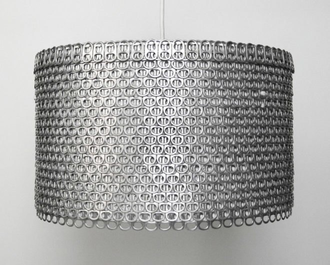 zipper8lighting, allison patrick, soda pull tab lamp, sustainable design, recycled materials, green lamps, eco design, eco-friendly lamps, soda can lampshades, green design, etsy