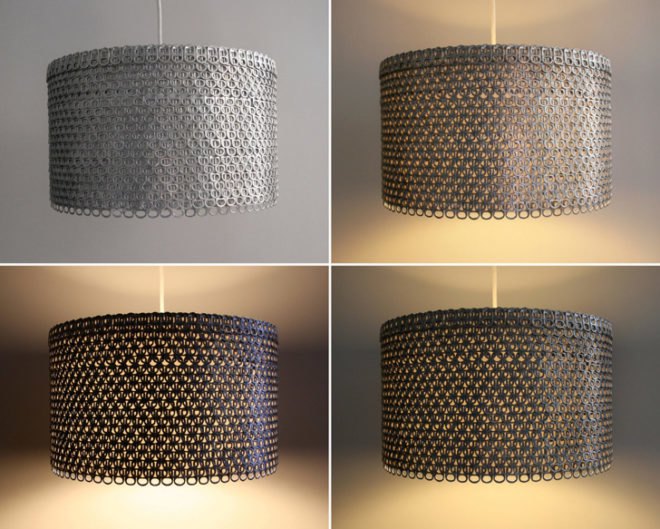 zipper8lighting, allison patrick, soda pull tab lamp, sustainable design, recycled materials, green lamps, eco design, eco-friendly lamps, soda can lampshades, green design, etsy