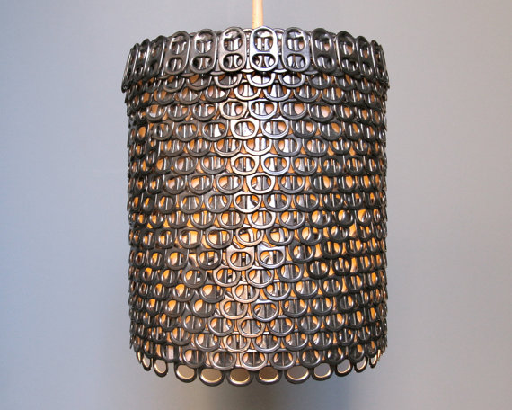 zipper8lighting, allison patrick, soda pull tab lamp, sustainable design, recycled materials, green lamps, eco design, eco-friendly lamps, soda can lampshades, green design, etsy
