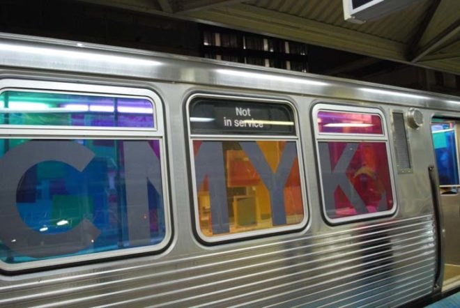 green design, eco design, sustainable design, Art on Track, chicago, repurposed train, mobile art gallery