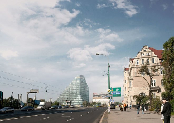 BREEAM, Polish green building, glass fiber concrete, Poland green building, mixed use green tower, MVRDV,