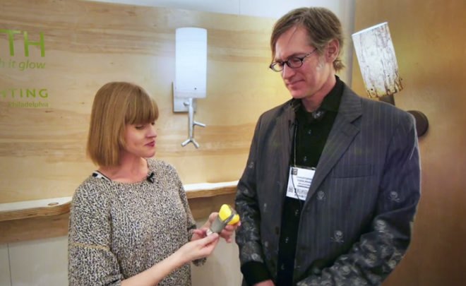 icff, inhabitat video, jill fehrenbacher, international contemporary furniture fair, green lighting, eco friendly lighting, philips, leds, led lights, led bulbs, green bulbs, switch to leds, green light fixtures, designer lamps, energy savings, energy saving lamps, philips led bulbs, philips bulbs, philips leds, energy saving light bulbs, christopher poehlmann, cp lighting, 12.5 W LED Bulb, gabriel kakon, gabriel scott, misewell, vincent georgeson, graypants, cardboard lamp, jonathan junker