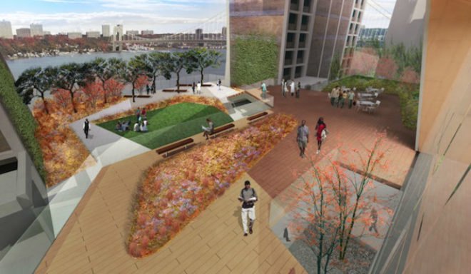 green space, Columbia University, CUMC, Columbia university green space, Columbia university medical center, new medical and graduate building, leed-certified building, new educational building Columbia, glass tower design